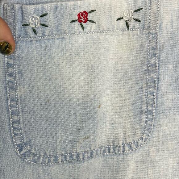 Vintage Sasson Chambray Embroidered Shirt - Picture 6 of 9